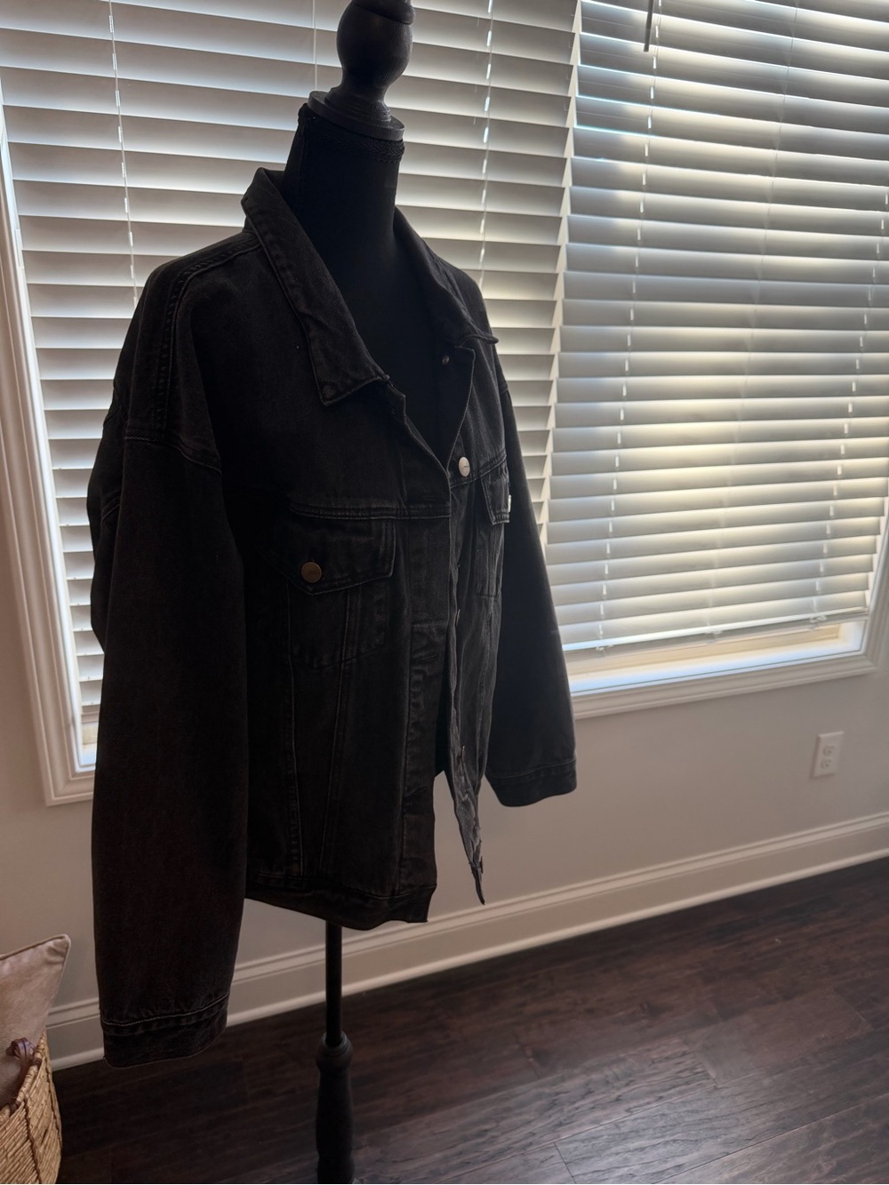 Black Denim Jacket - Women’s Oversized Trucker